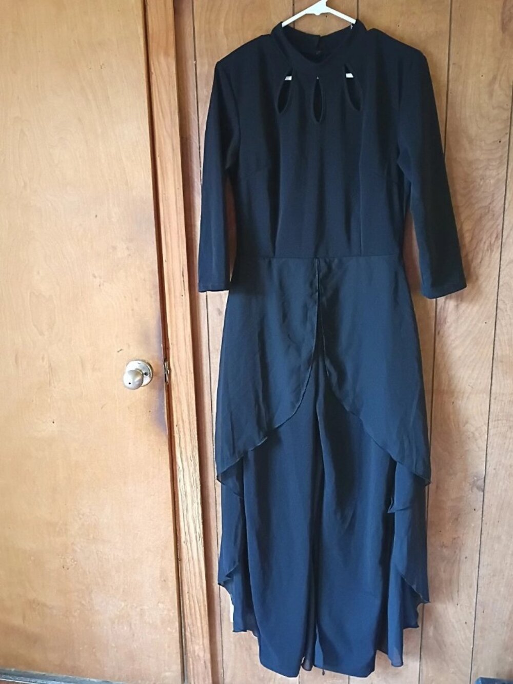 NWT Black Layered Palazzo Jumpsuit Dress Illusion Size L